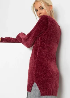 bonprix bonprix Jersey largo de chenilla Granate Online