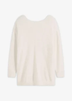bonprix bonprix Jersey largo de hilo suave Blanco lana Discount