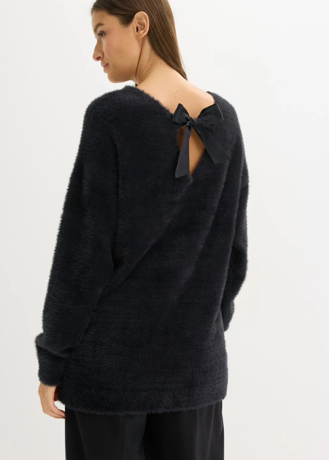 bonprix bonprix Jersey largo de hilo suave Negro Best