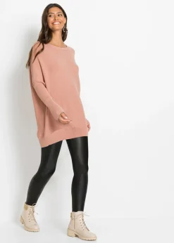 bonprix bonprix Jersey largo de mezcla de viscosa rosa viejo moteado Clearance