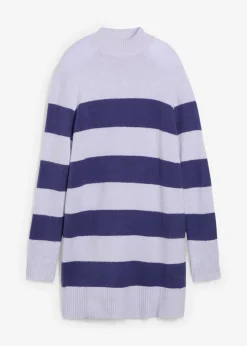 bonprix bonprix Jersey largo de punto azul pacífico oscuro-violeta perla con rayas Outlet