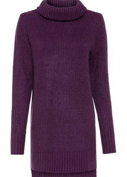 bonprix bonprix Jersey largo de punto Lila oscuro Sale