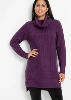 bonprix bonprix Jersey largo de punto Lila oscuro Sale