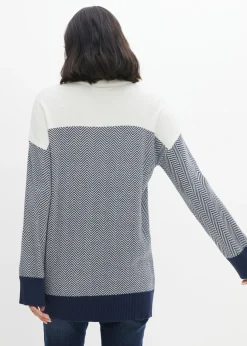 bonprix bonprix Jersey largo informal naranja oscuro/azul marino