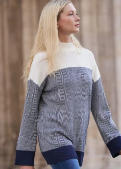 bonprix bonprix Jersey largo informal naranja oscuro/azul marino