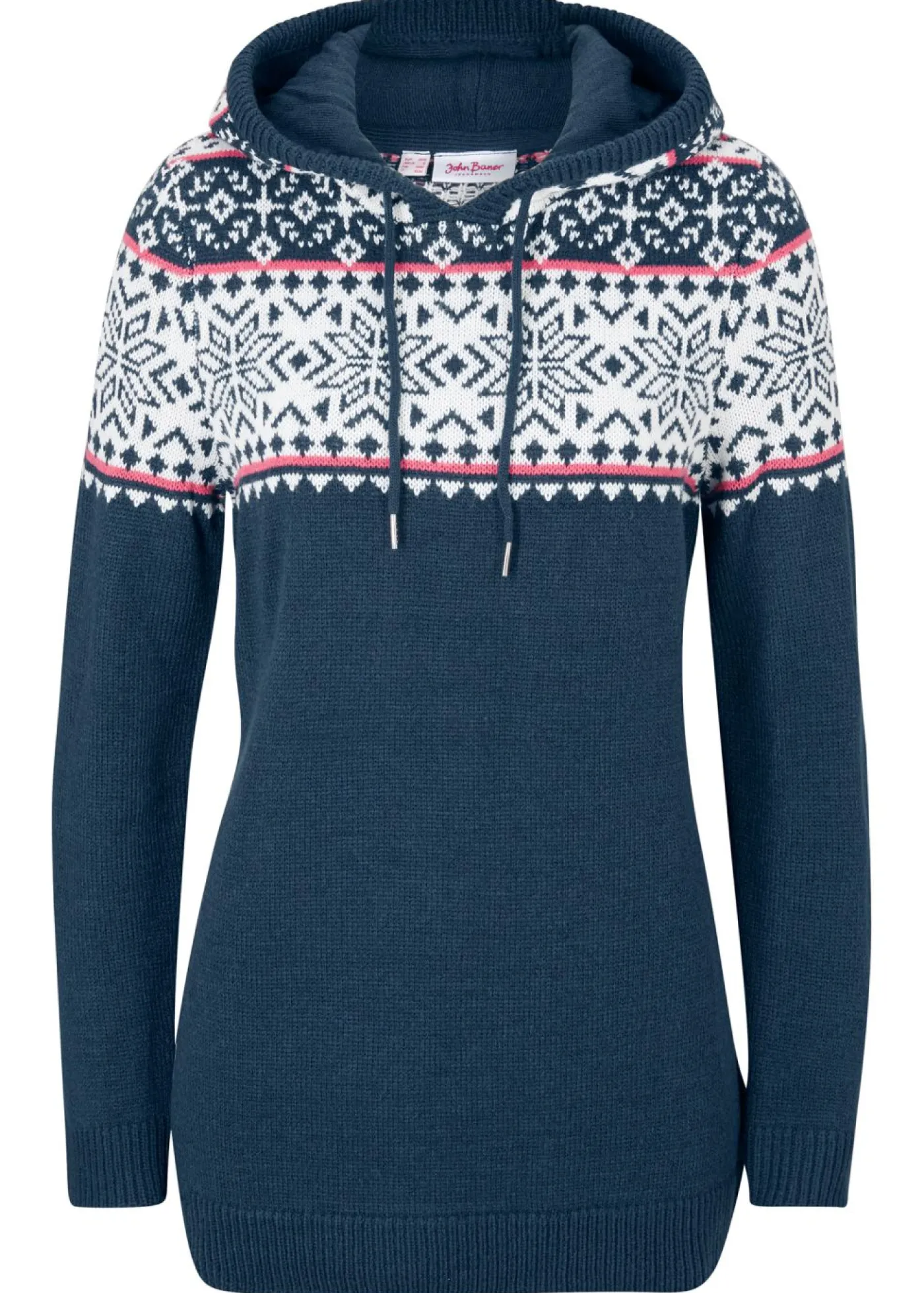 bonprix bonprix Jersey nórdico con capucha Azul marino Discount