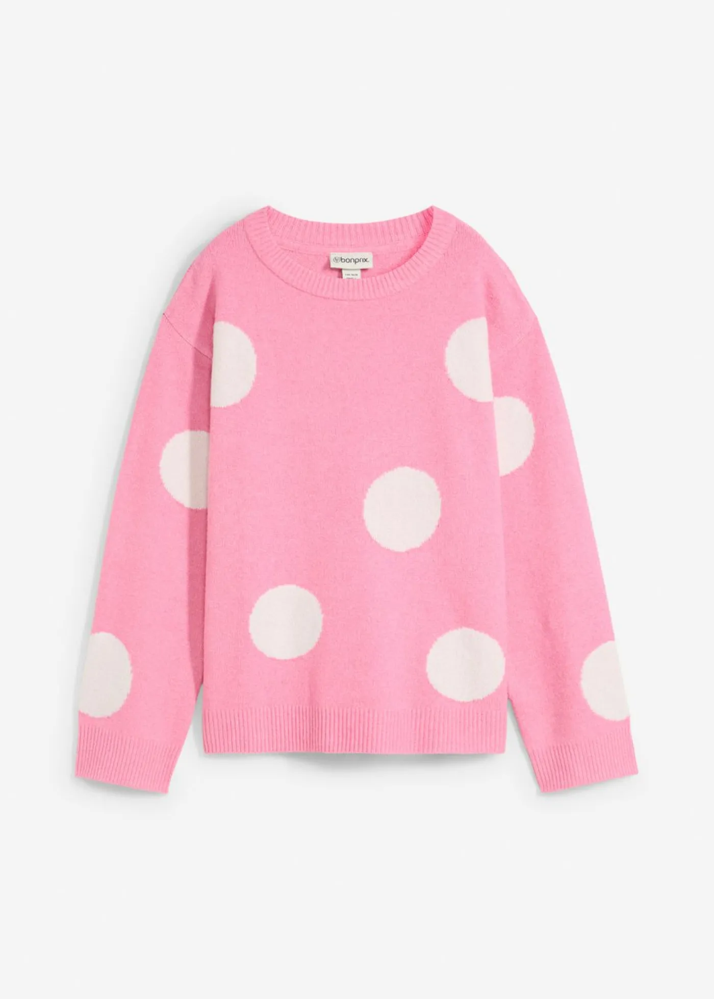 bonprix bonprix Jersey oversize rosa brillante con lunares blancos Outlet