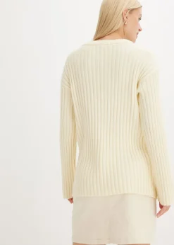 bonprix bonprix Jersey oversize Blanco-crema Outlet
