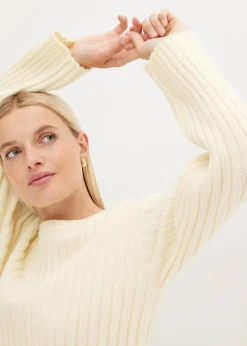 bonprix bonprix Jersey oversize Blanco-crema Outlet