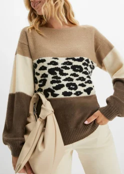 bonprix bonprix Jersey oversize marrón/taupe./crema Best