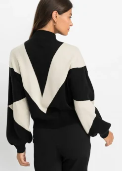 bonprix bonprix Jersey oversize Negro-gris guijarro New