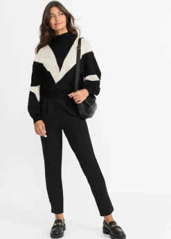 bonprix bonprix Jersey oversize Negro-gris guijarro New