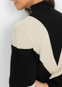 bonprix bonprix Jersey oversize Negro-gris guijarro New