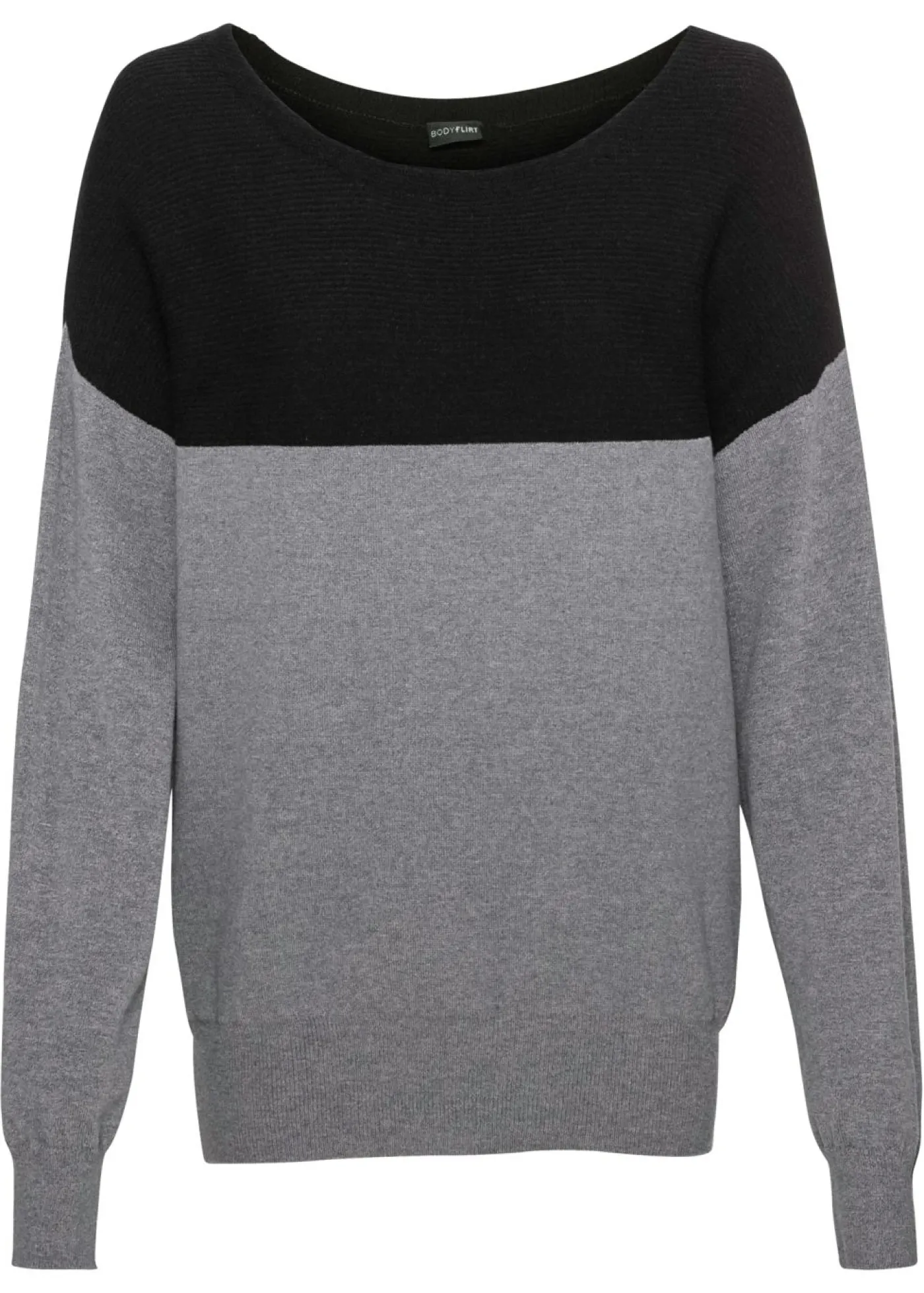 bonprix bonprix Jersey oversize Negro-gris jaspeado Discount