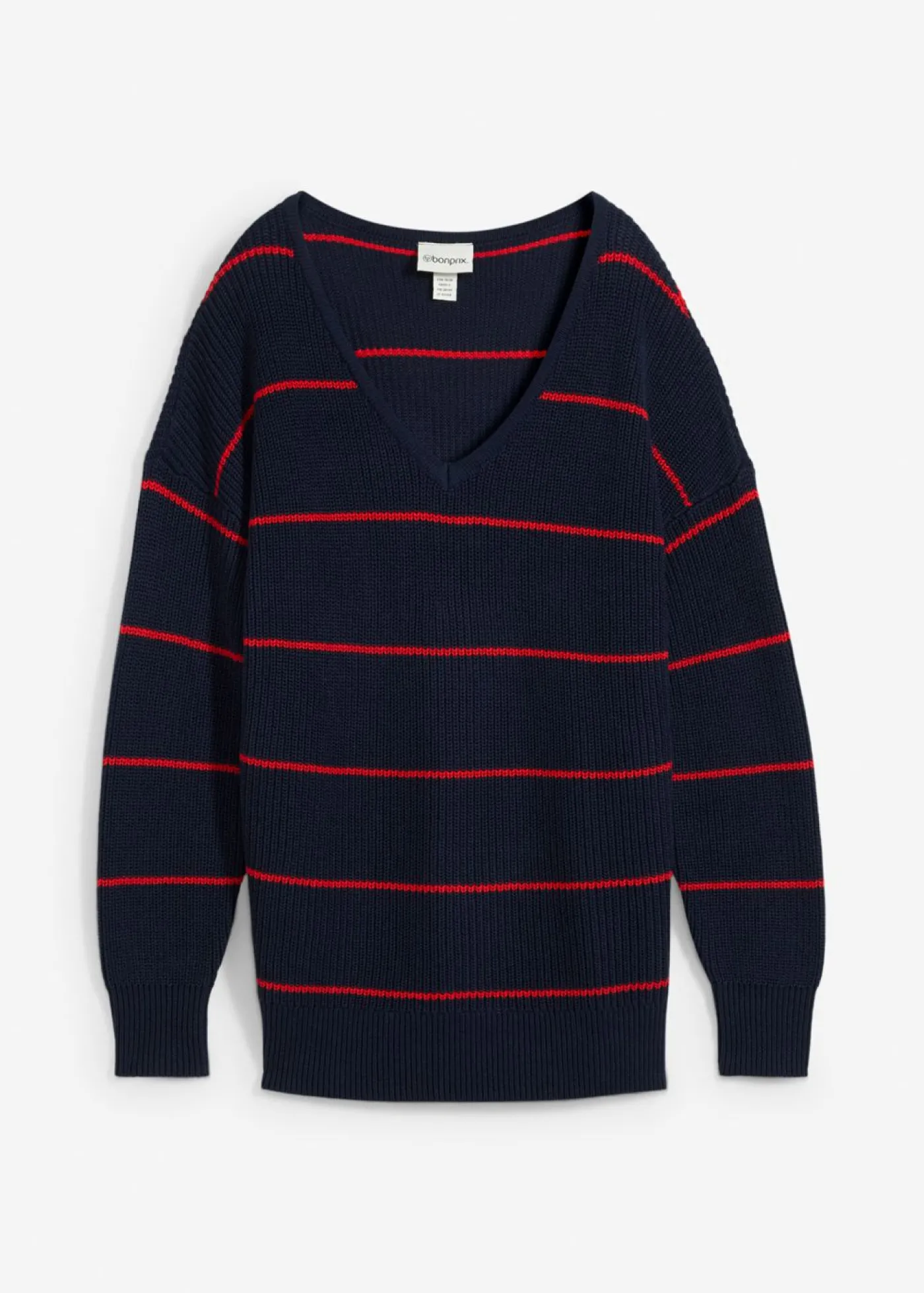 bonprix bonprix Jersey oversize azul marino-fresa con rayas Outlet