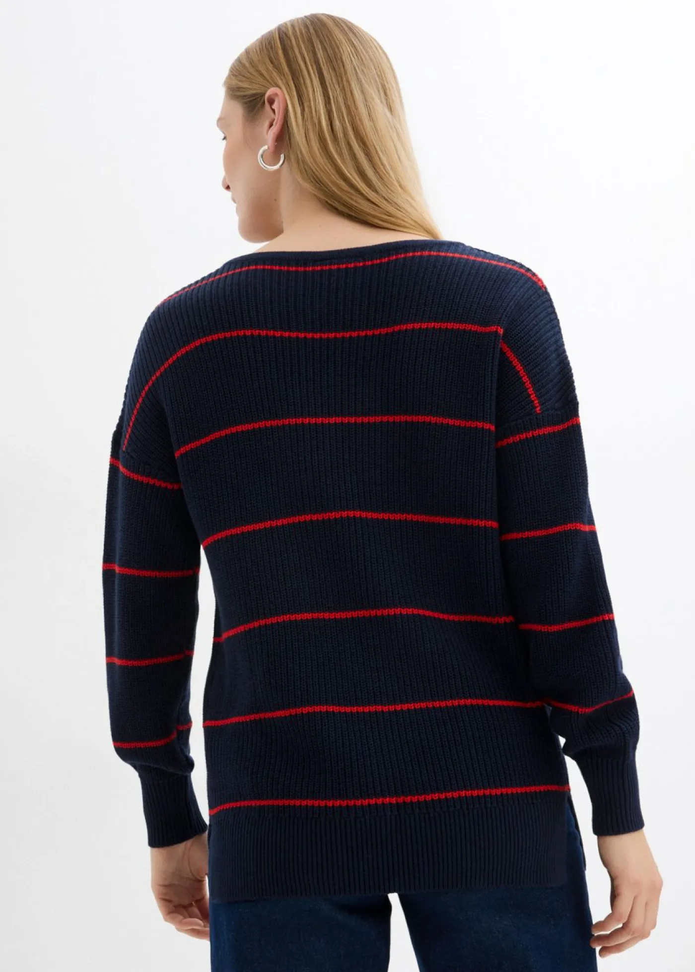 bonprix bonprix Jersey oversize azul marino-fresa con rayas Outlet