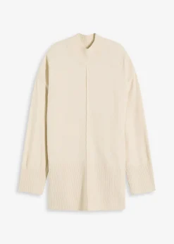 bonprix bonprix Jersey oversize gris guijarro-blanco lana moteado Sale