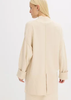 bonprix bonprix Jersey oversize gris guijarro-blanco lana moteado Sale