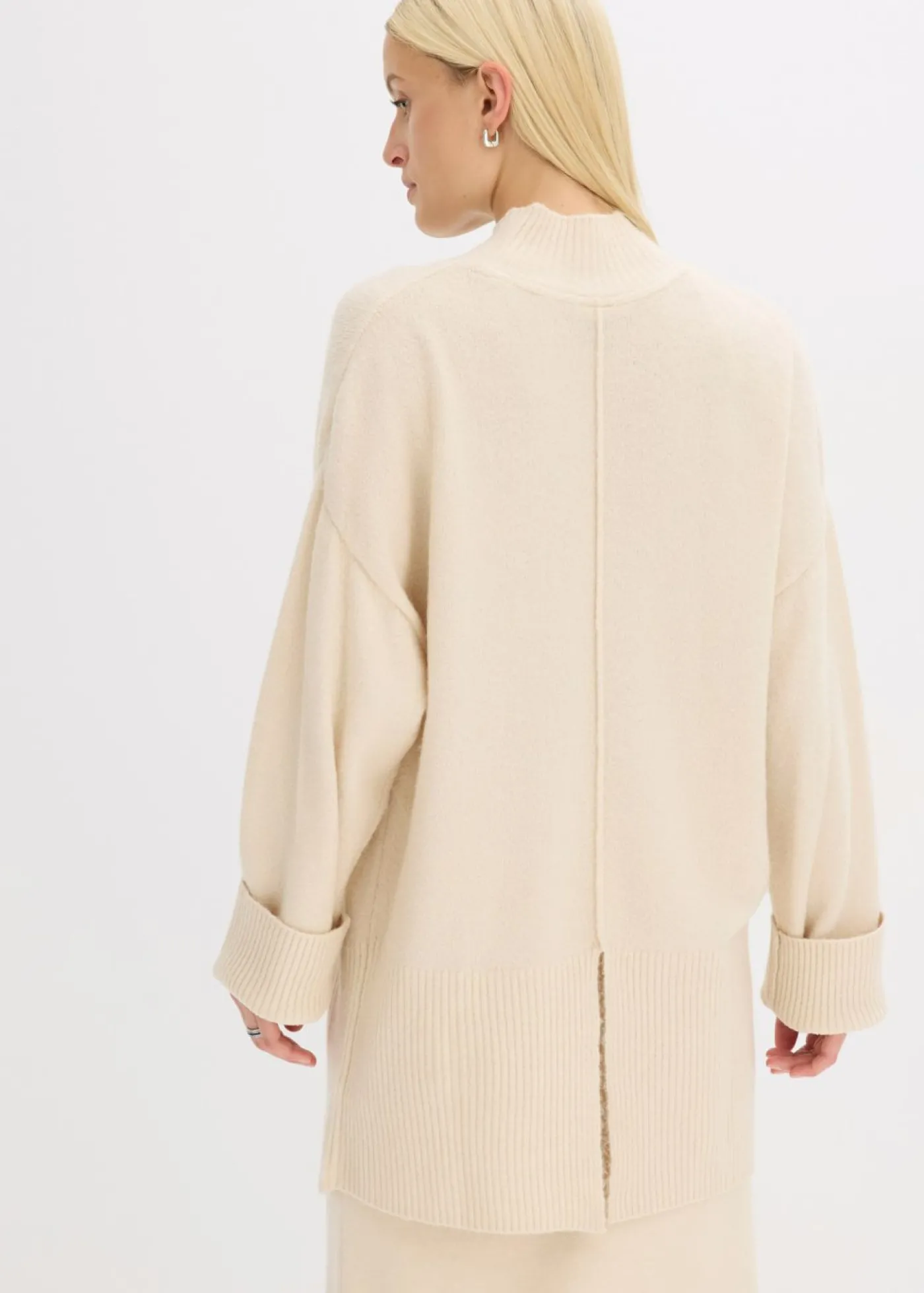 bonprix bonprix Jersey oversize gris guijarro-blanco lana moteado Sale