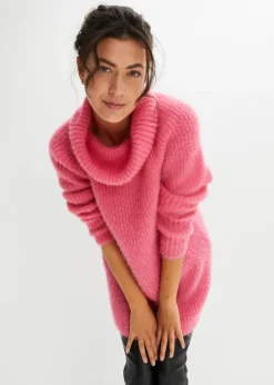 bonprix bonprix Jersey oversize de cuello vuelto Rosa Hot