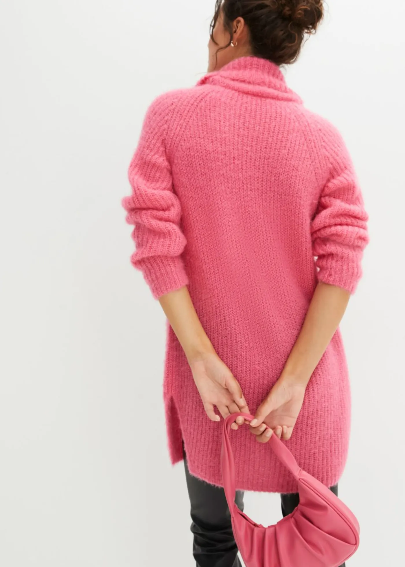 bonprix bonprix Jersey oversize de cuello vuelto Rosa Hot