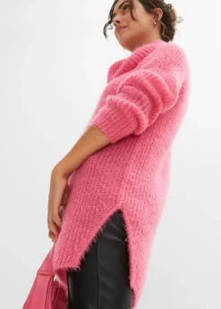bonprix bonprix Jersey oversize de cuello vuelto Rosa Hot