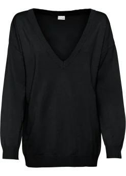 bonprix bonprix Jersey oversize de mezcla de viscosa Negro Best