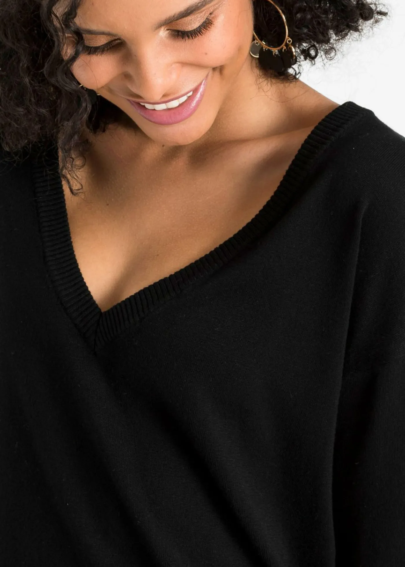 bonprix bonprix Jersey oversize de mezcla de viscosa Negro Best