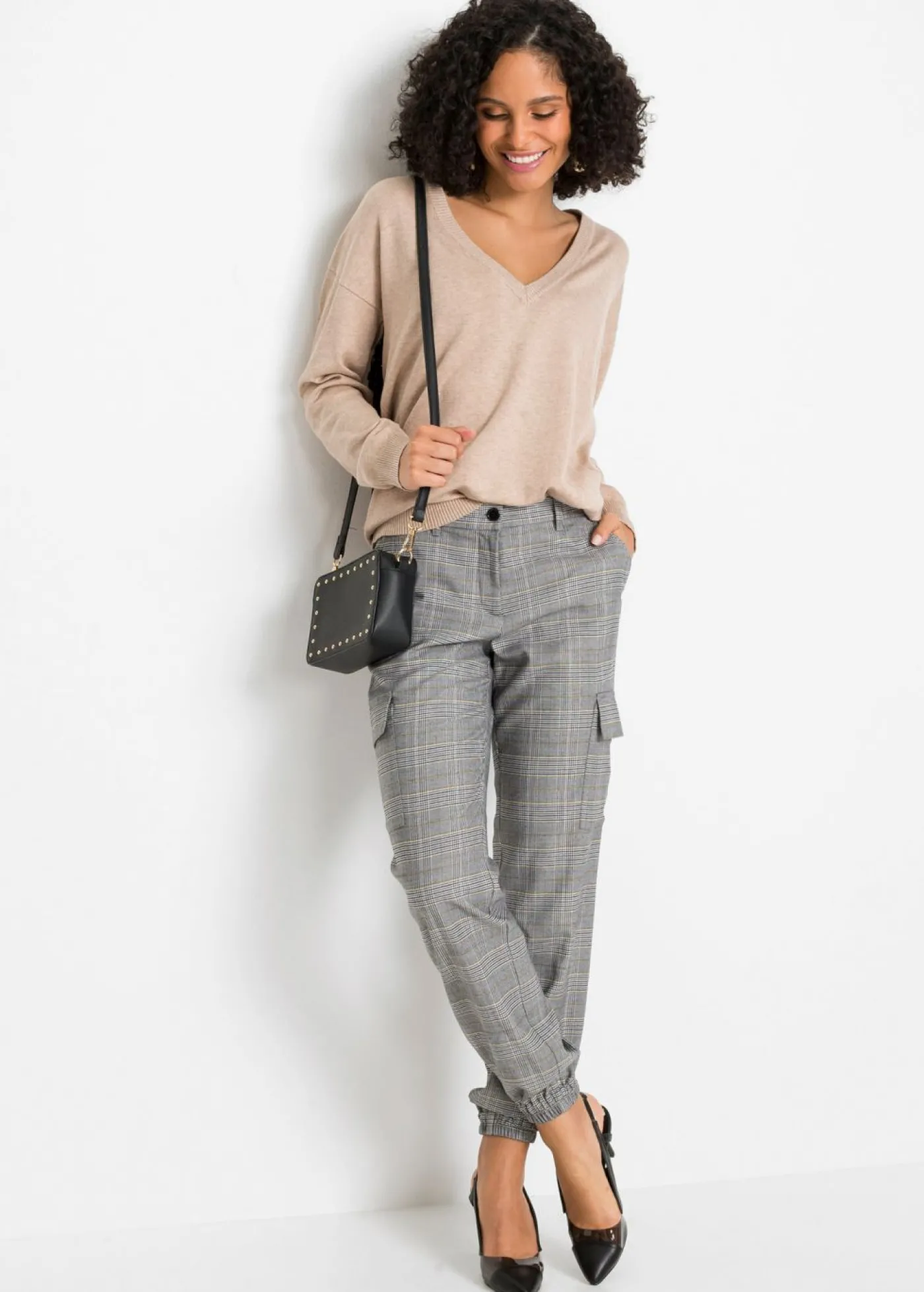 bonprix bonprix Jersey oversize de mezcla de viscosa Beige jaspeado Hot