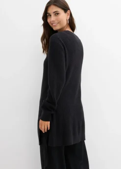 bonprix bonprix Jersey premamá/de lactancia de algodón con contenido de lana Negro Best