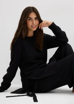 bonprix bonprix Jersey premamá/de lactancia de algodón con contenido de lana Negro Best