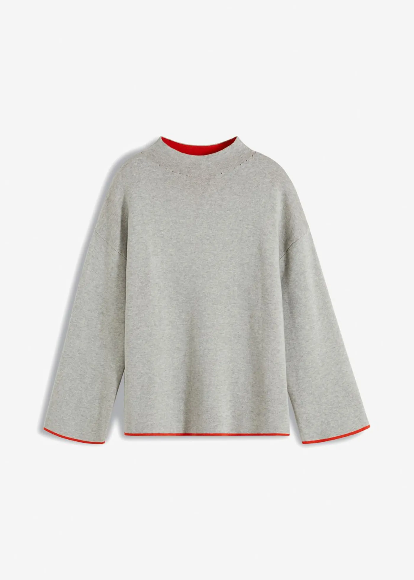bonprix bonprix Jersey reversible de punto fino Gris claro jaspeado-rojo amapola Best