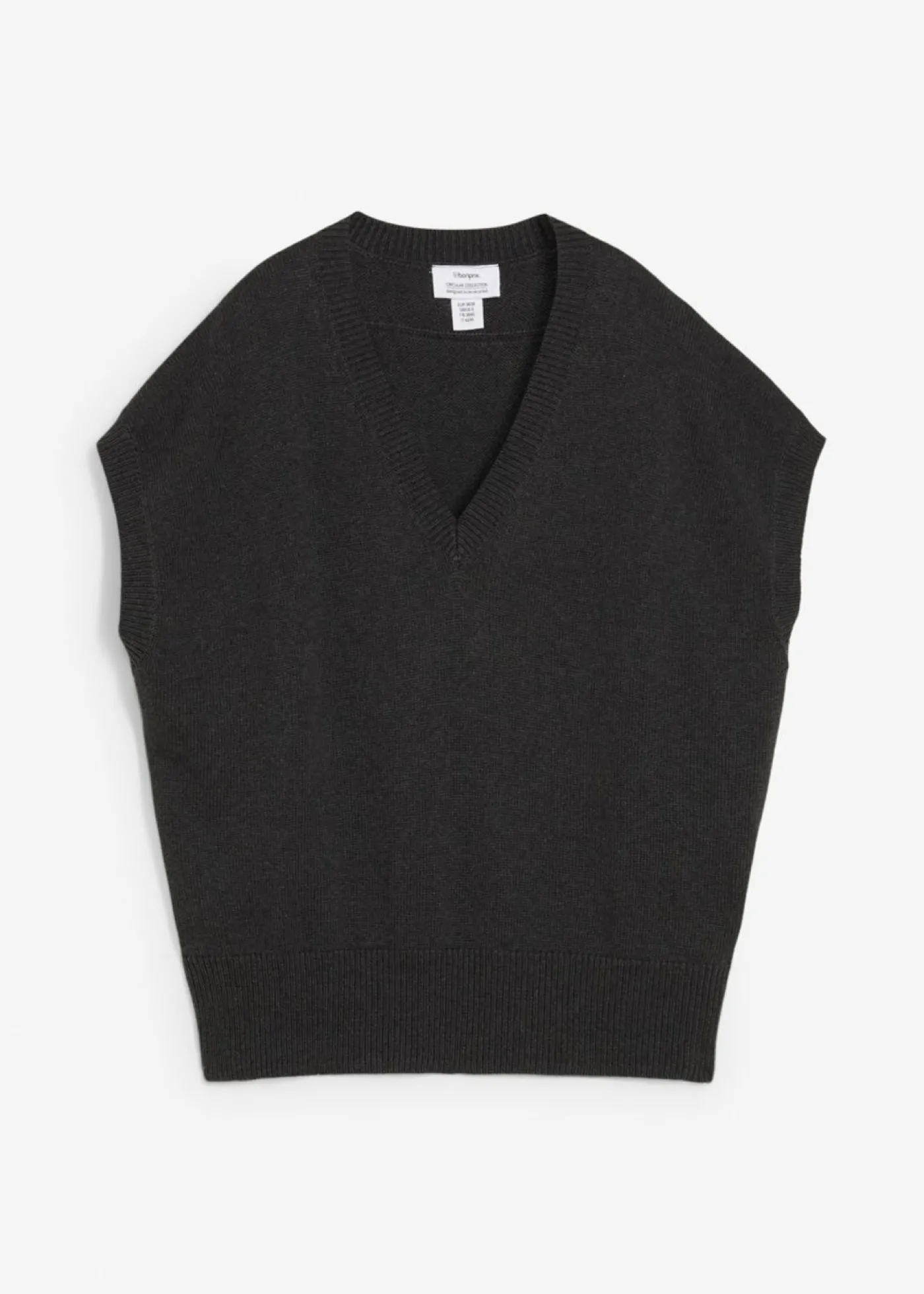 bonprix bonprix Jersey sin mangas de algodón puro Antracita jaspeado