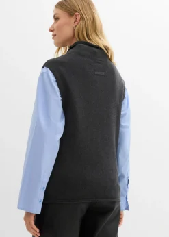 bonprix bonprix Jersey sin mangas de algodón puro Antracita jaspeado Sale