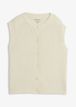 bonprix bonprix Jersey sin mangas de punto grueso Crudo