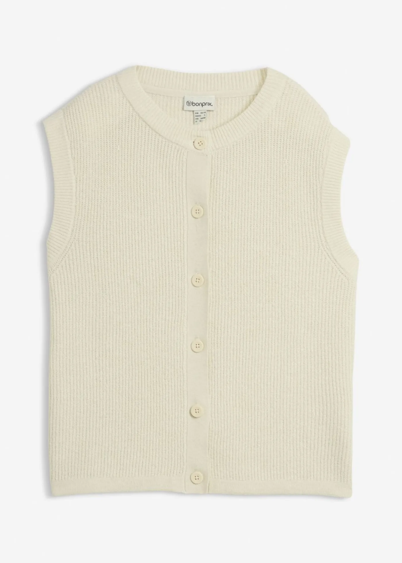 bonprix bonprix Jersey sin mangas de punto grueso Crudo