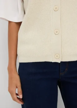 bonprix bonprix Jersey sin mangas de punto grueso Crudo