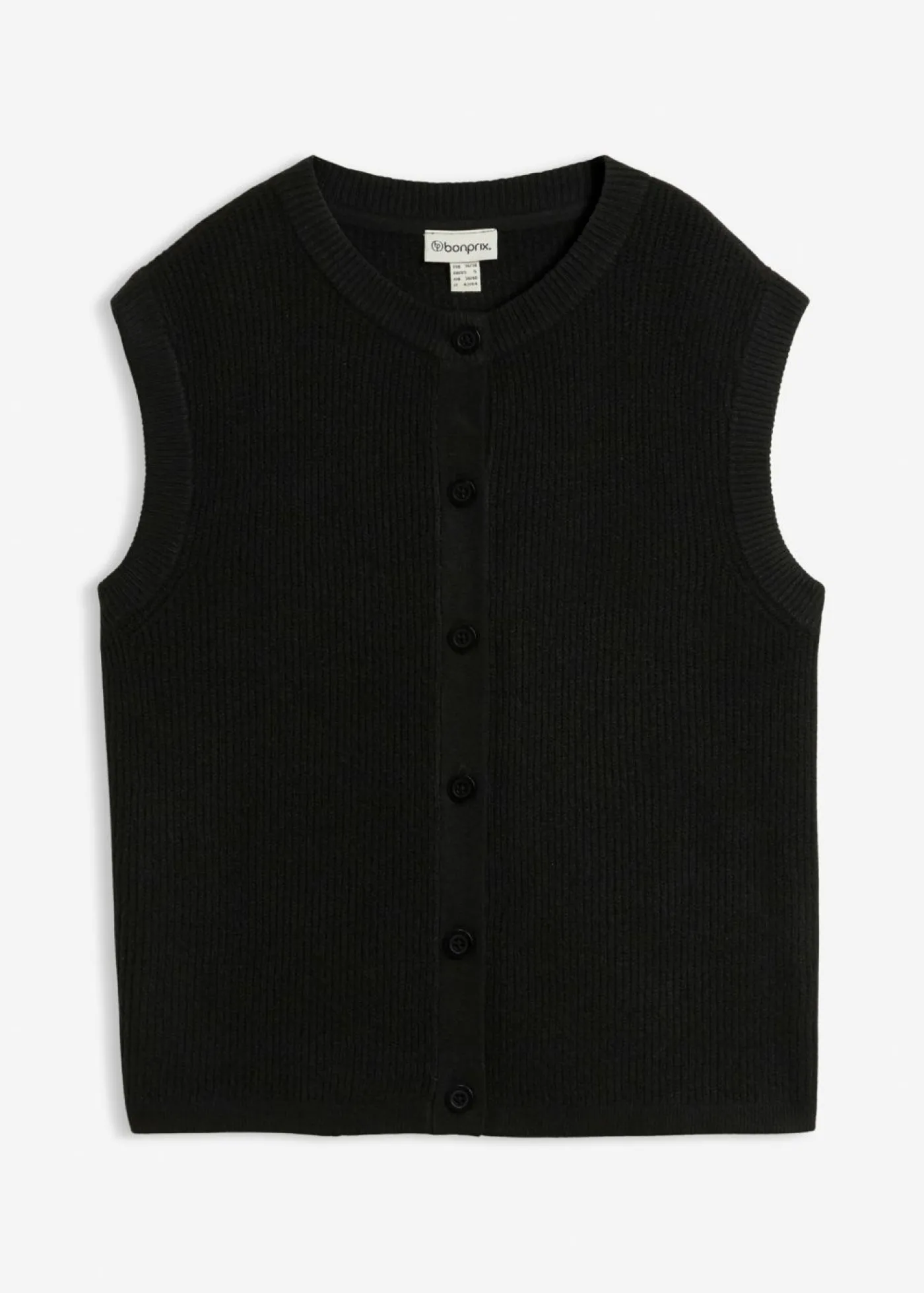 bonprix bonprix Jersey sin mangas de punto grueso Negro Outlet