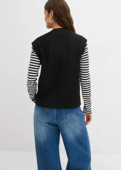 bonprix bonprix Jersey sin mangas de punto grueso Negro Outlet