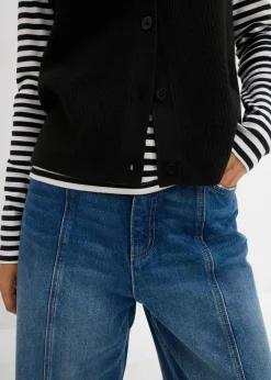 bonprix bonprix Jersey sin mangas de punto grueso Negro Outlet