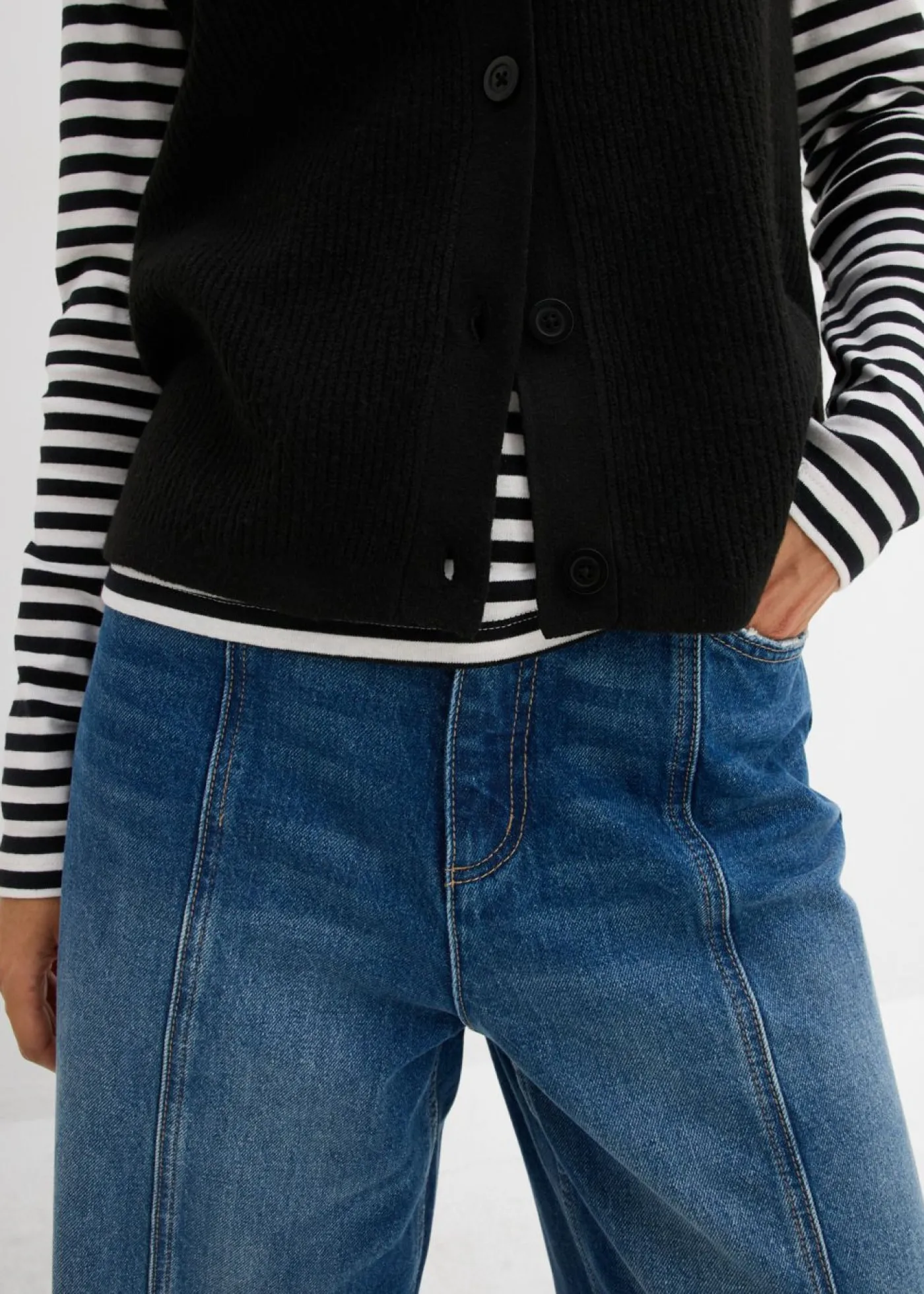 bonprix bonprix Jersey sin mangas de punto grueso Negro Outlet