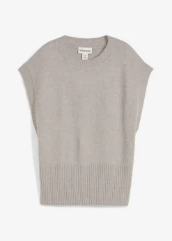 bonprix bonprix Jersey sin mangas oversized Gris claro moteado Discount