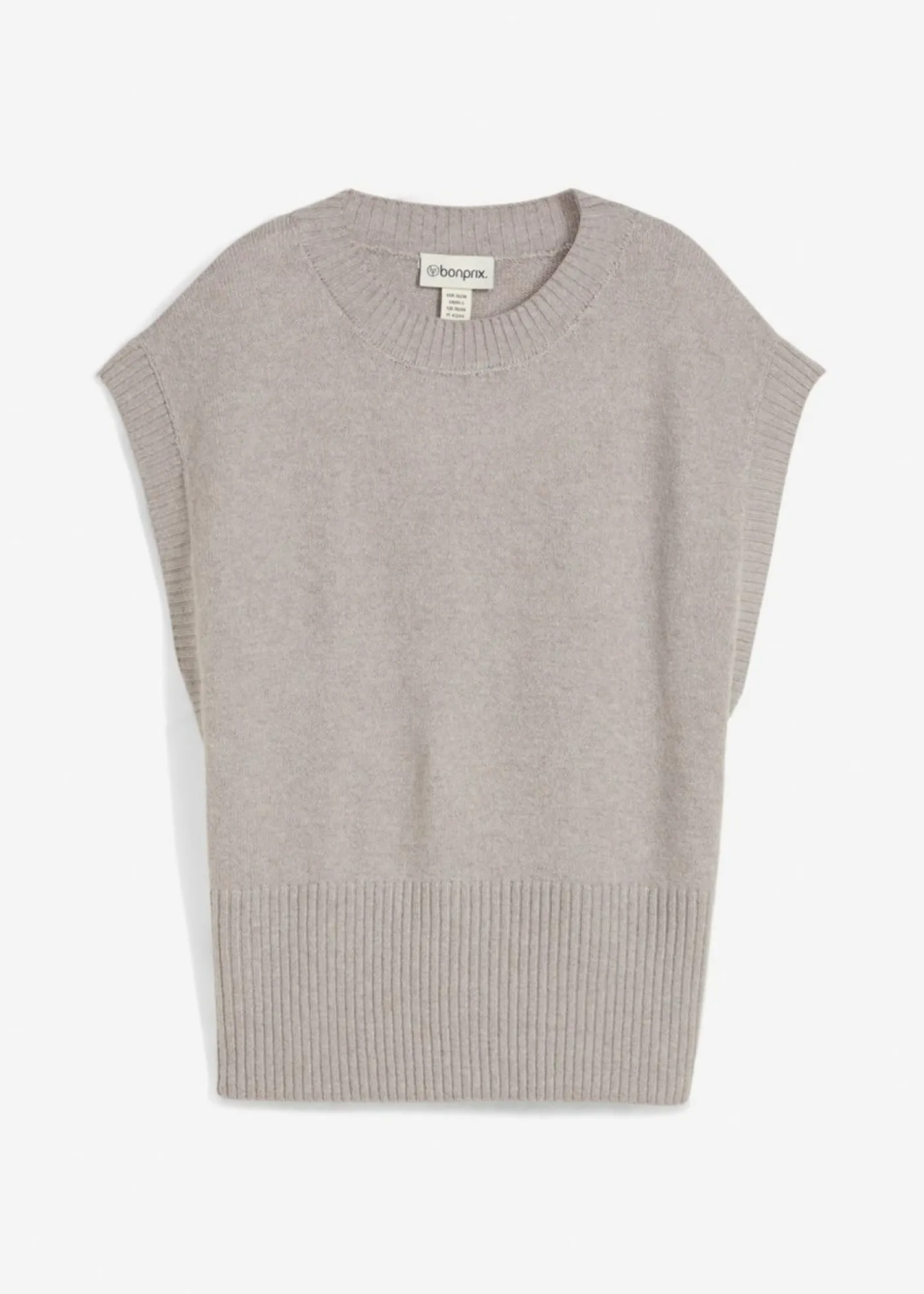 bonprix bonprix Jersey sin mangas oversized Gris claro moteado Discount