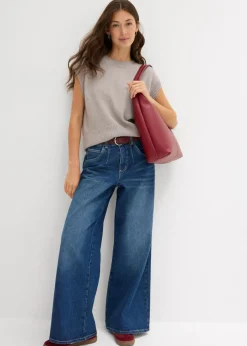 bonprix bonprix Jersey sin mangas oversized Gris claro moteado Discount