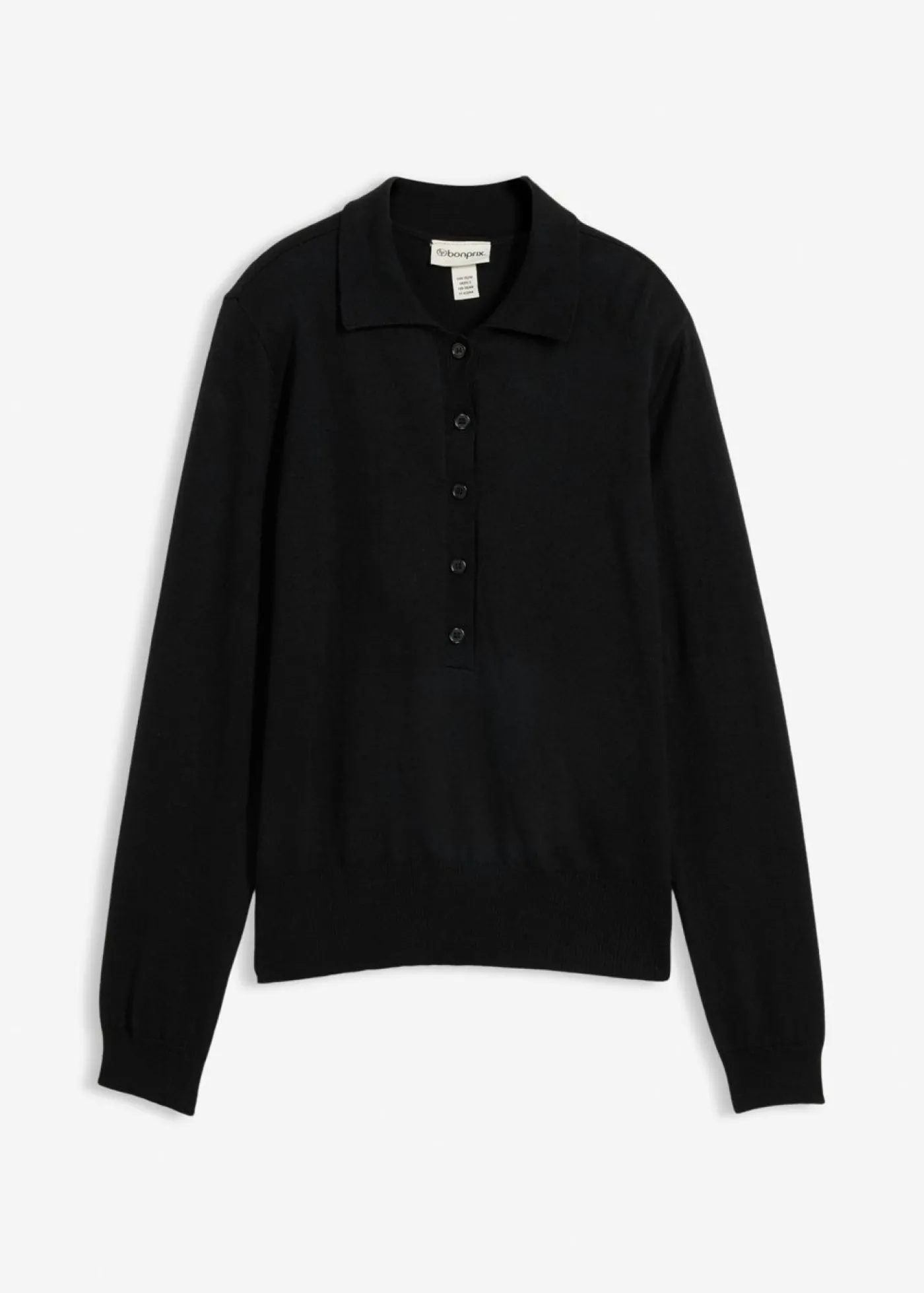 bonprix bonprix Jersey tipo polo con seda Negro Hot