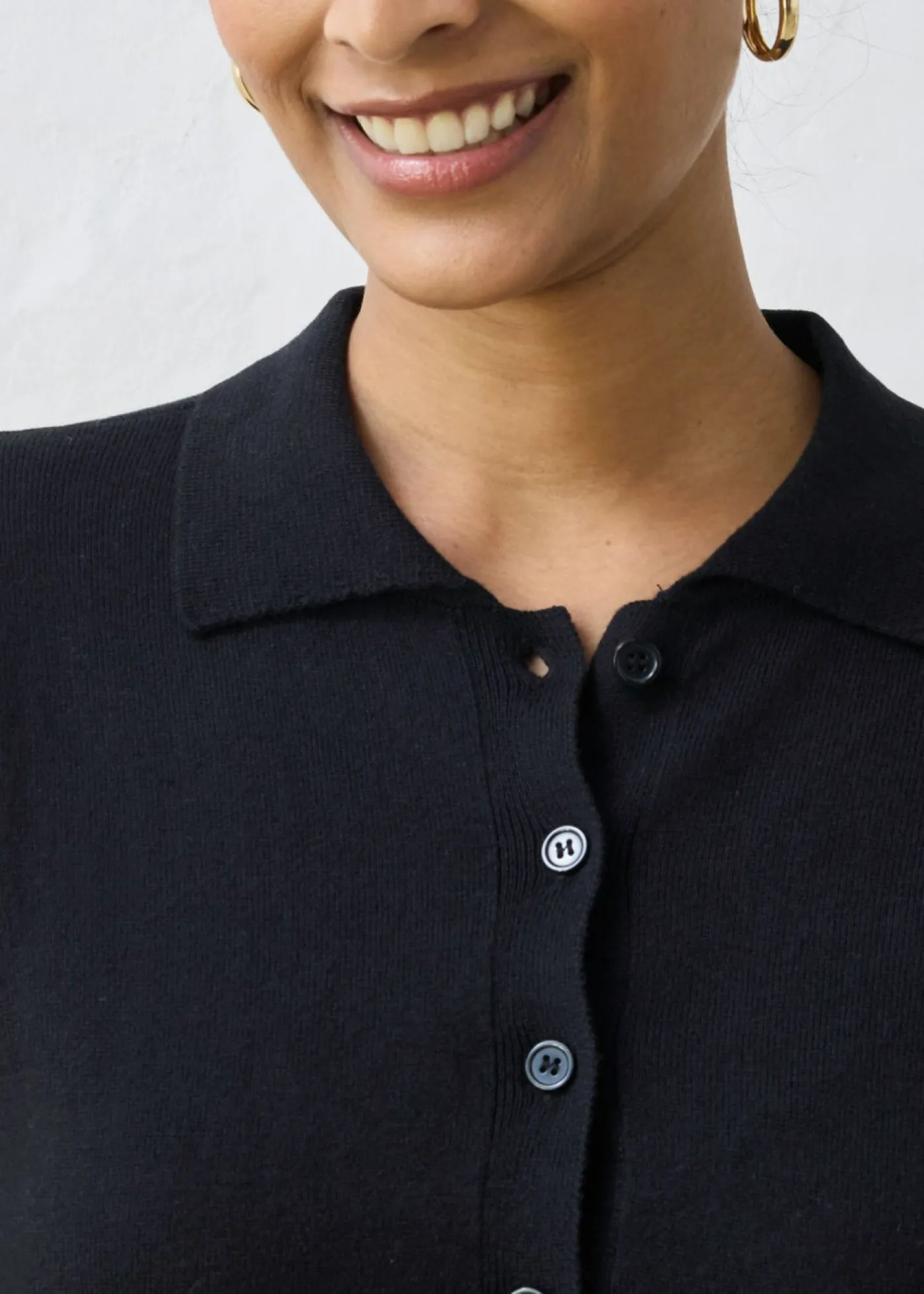 bonprix bonprix Jersey tipo polo con seda Negro Hot