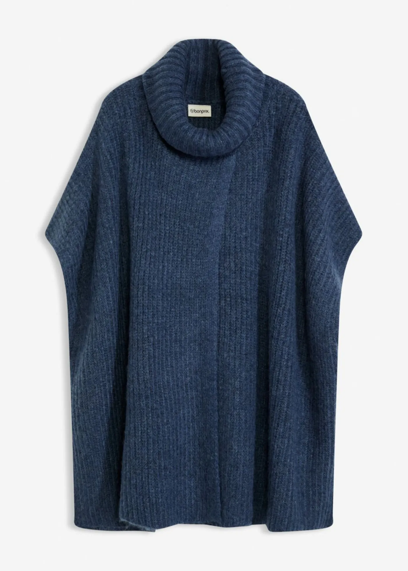 bonprix bonprix Jersey tipo poncho con mezcla de lana índigo Discount