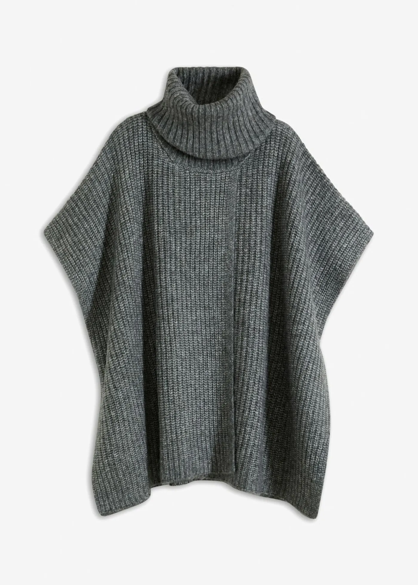 bonprix bonprix Jersey tipo poncho con mezcla de lana antracita Sale