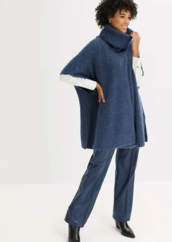 bonprix bonprix Jersey tipo poncho con mezcla de lana antracita Sale
