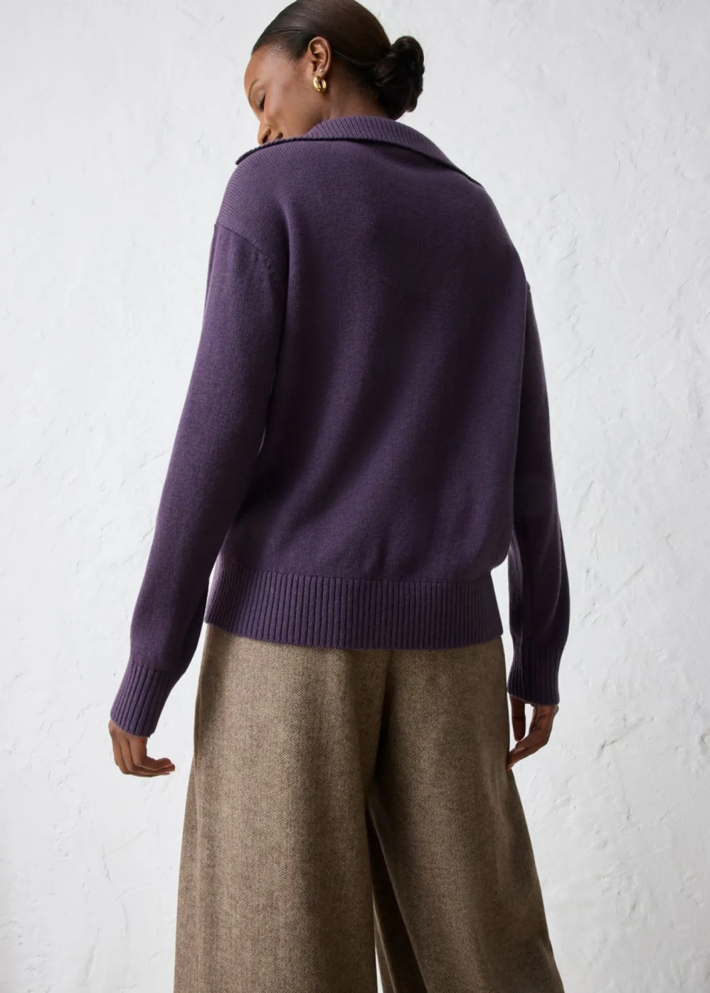 bonprix bonprix Jersey troyer con lana merina Ciruela Clearance